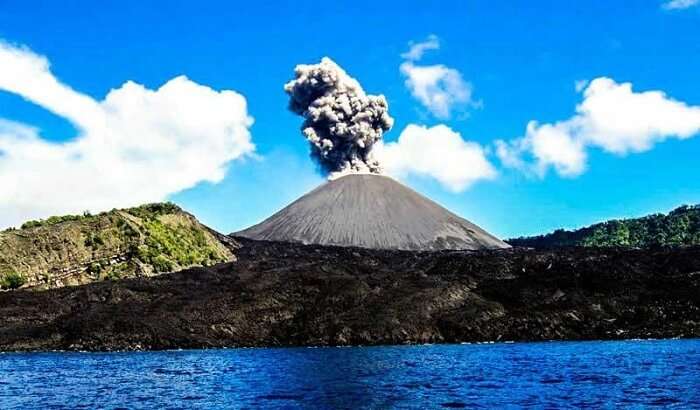 Active volcano in Andaman Islands