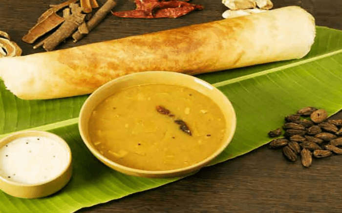 Dosa served in Balaji Dosai in Sri Lanka
