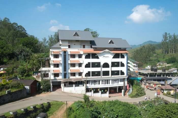 The spectacular view of Hotel Dhanyasree in Munnar