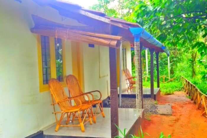 Seating space outside Rock Inn Munnar