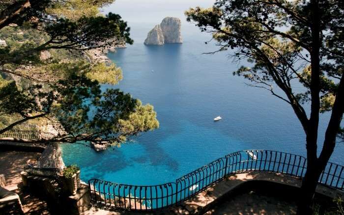 Blue waters in Capri Islands- one of romantic places to go in Italy