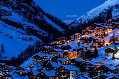 Snowfall in Zermatt Switzerland