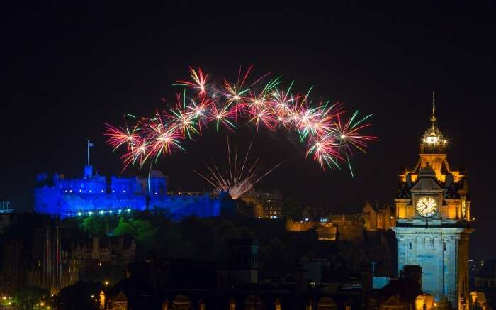 Fireworks during Edinburgh International Festival