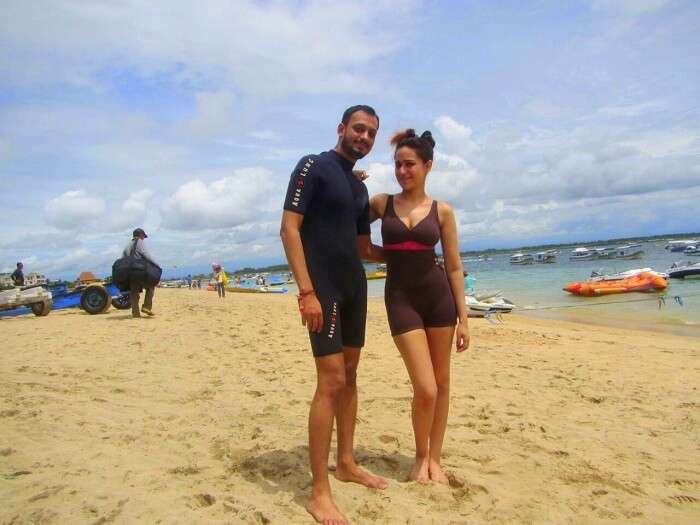 Sanchit and his wife go for watersports in Nusa Dua