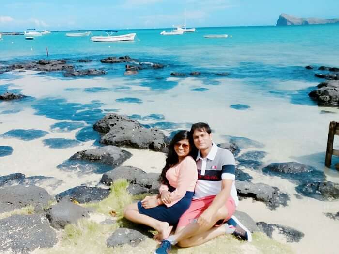 relaxing at the beach in Mauritius
