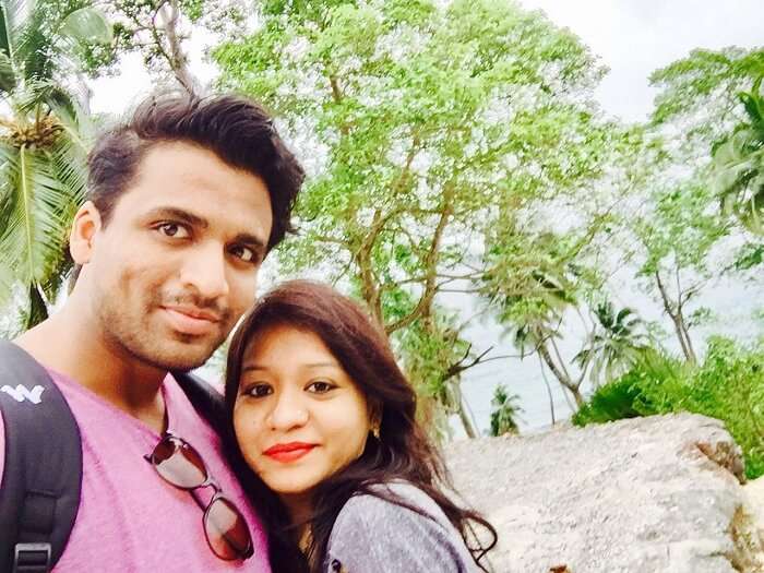 Mayank and his wife doing sightseeing in andaman