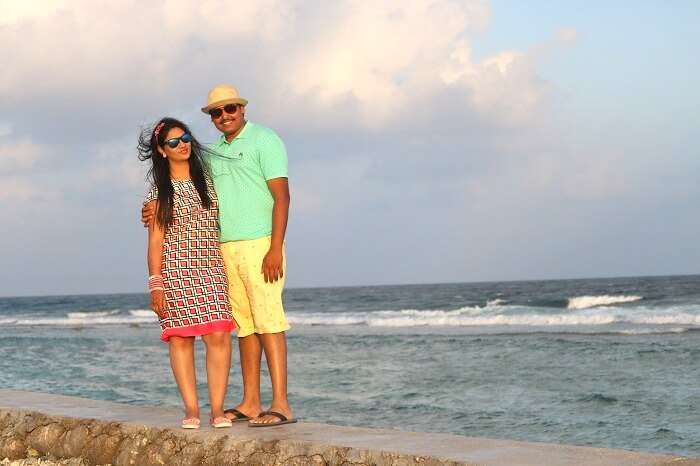 Couple sightseeing in Maldives