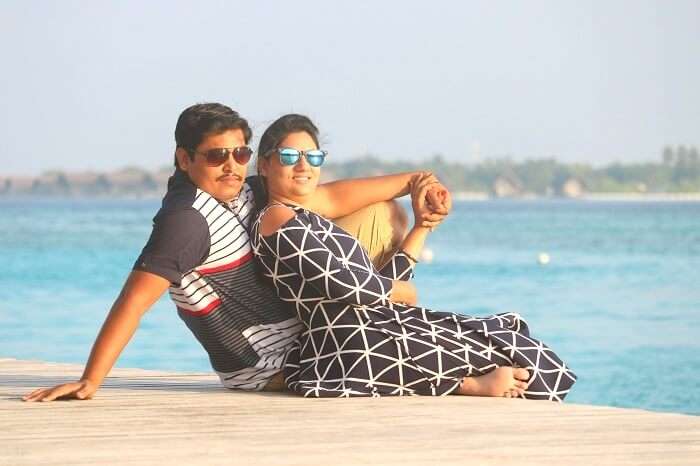 Couple checking out Maldives