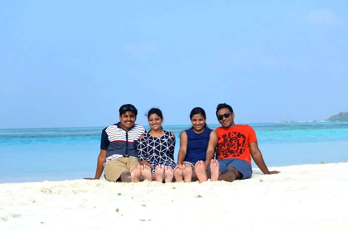 Travelers enjoying Maldives