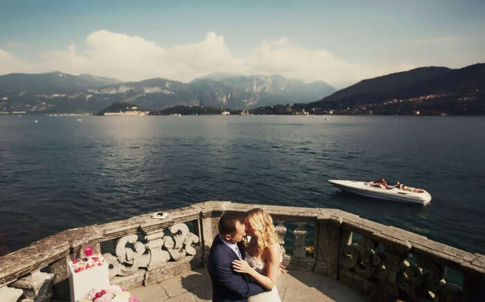 A couple in Lake Como