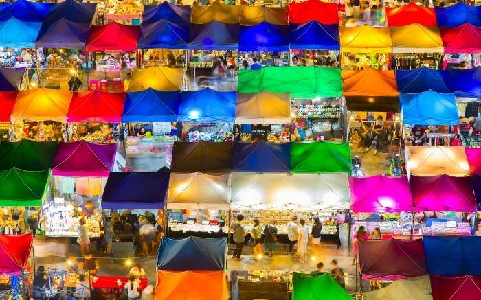 View of a street market in Thailand