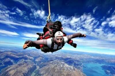 Skydiver taking up Tandem Skydiving in Queensland