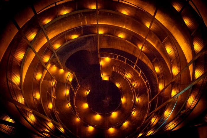 Spiral staircase entry to Ruakuri Caves