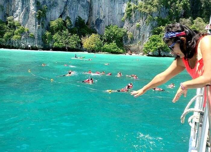 Ramya at the monkey bay in phi phi