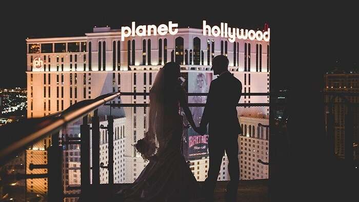 Romantic couple at Planet Hollywood Las Vegas