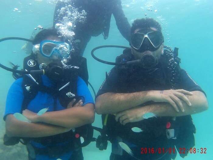 kinker and his wife scuba diving