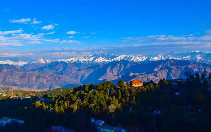 Mountainscape of Himachal on a winter morning