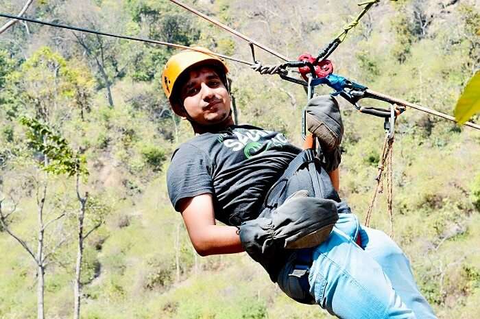 A traveler tries an adventure activity in Lansdowne