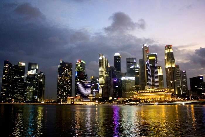 beautiful skyline in singapore