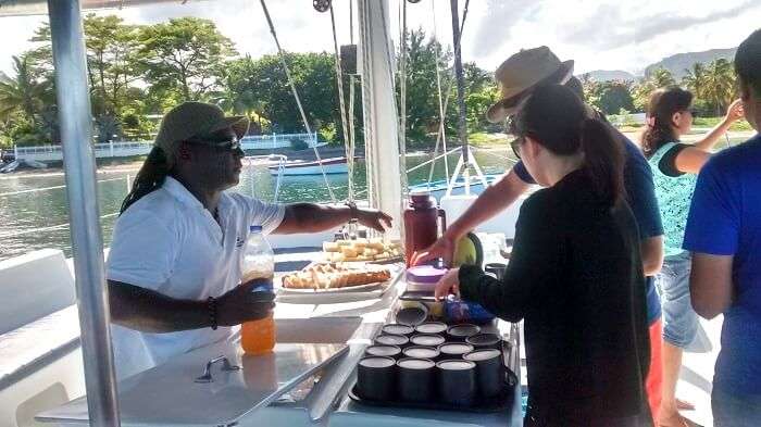 Food on the Catamaran cruise