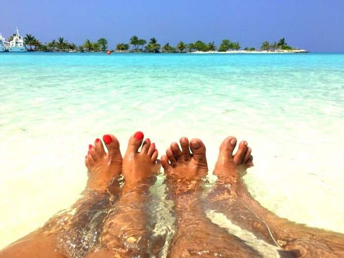 Couple in Maldives beach