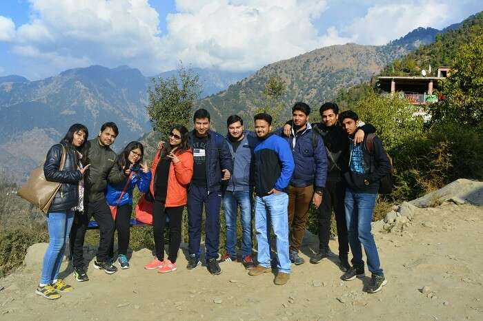 A group of travelers on their weekend trip to Mcleodganj