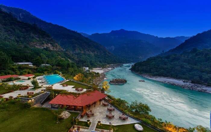 Aerial view of Rishikesh