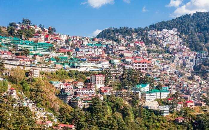 View of Shimla city in Himachal Pradesh