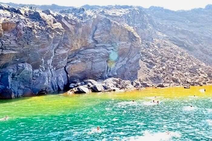 Hot springs in the Aegean Sea in Greece