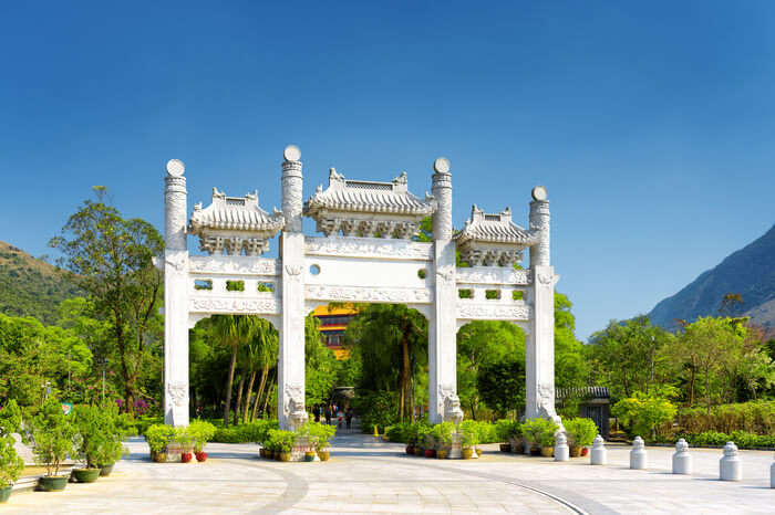 Chinese style gate of Po Lin monastery