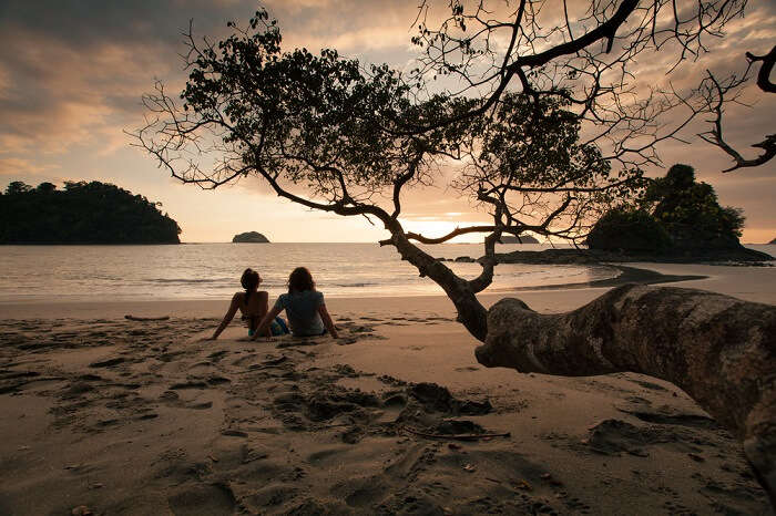 Couple watching sunset in Costa Rica