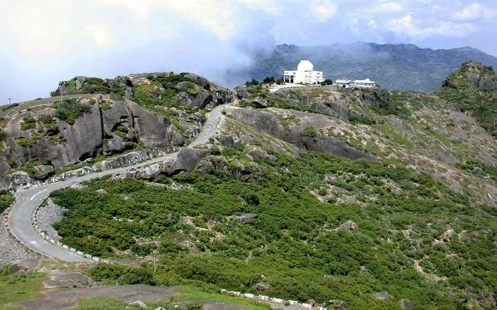 A temple at the top of Guru Shikhar