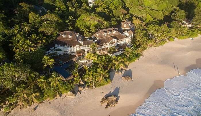 aerial view of Banyan Tree In Seychelles