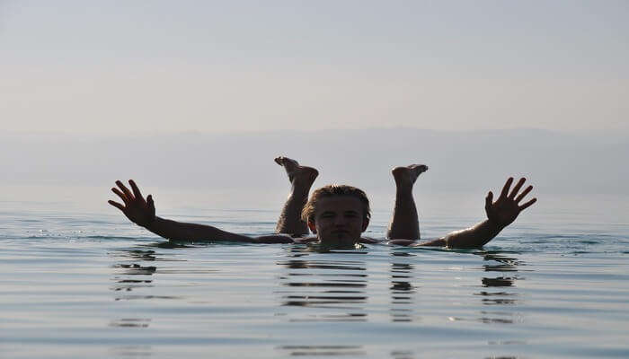 Float on the blue waters of the Dead Sea