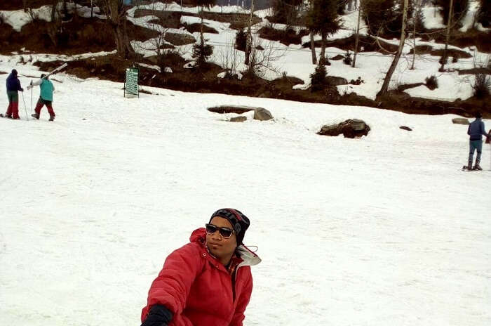 enjoying the weather at solang valley