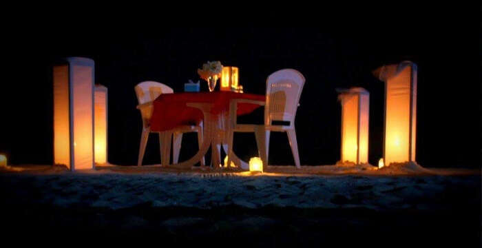 romantic dinner maldives