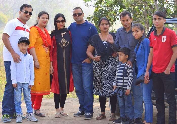 family on a weekend trip to jim corbett