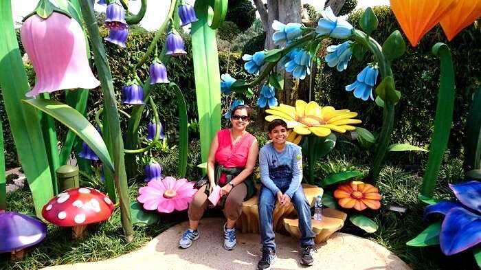 mother and son at the disneyland