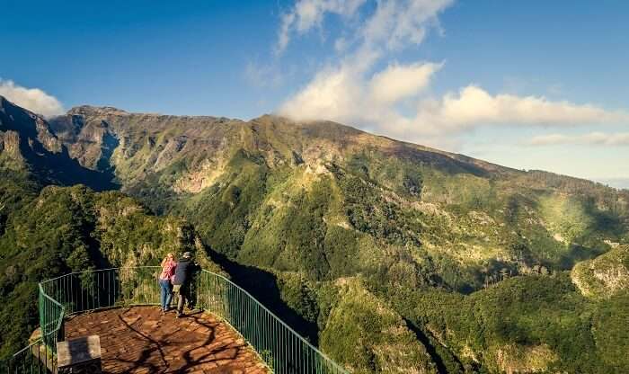 Couple at a viewpoint on madeira