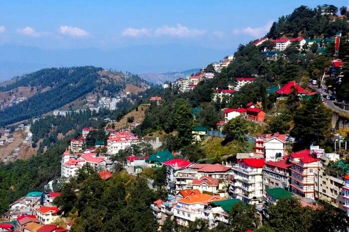 A view of Shimla city in Himachal on a bright day