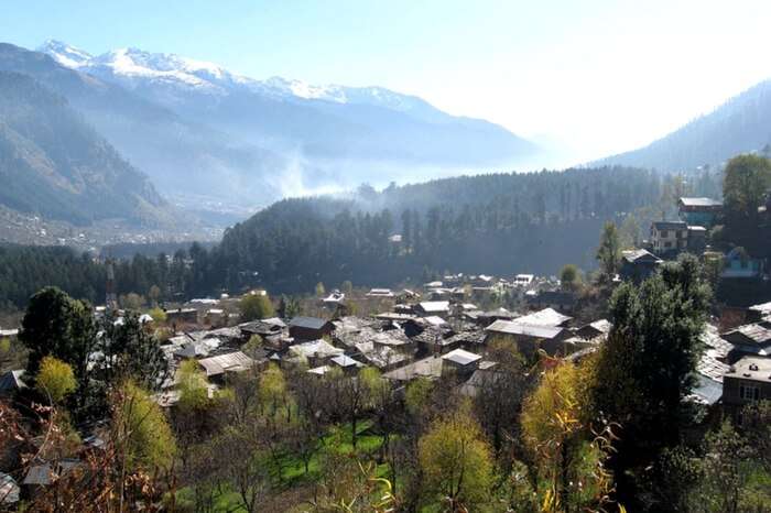 Top view of a settlement in Manali