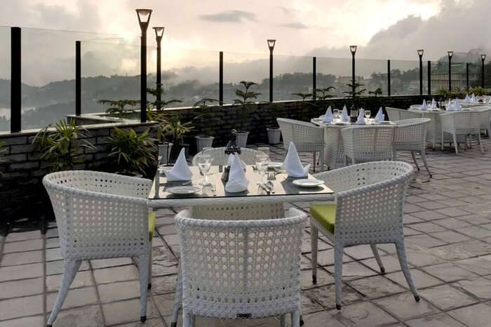 A rooftop restaurant in Shimla