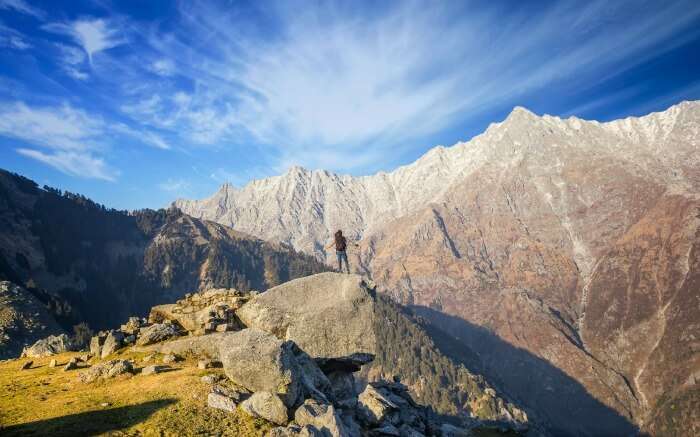 A backpacker in Triund 