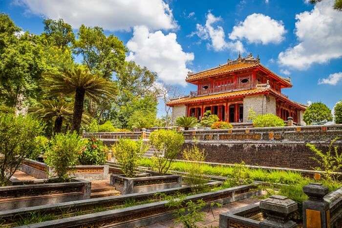 Minh Lau pavilion at Minh Mang Emperor Tomb in Hue