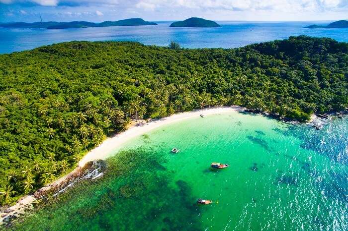 Aerial view of May Rut island in Phu Quoc