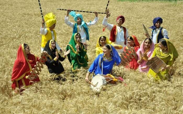 women wearing traditional clothes on Baisakhi day