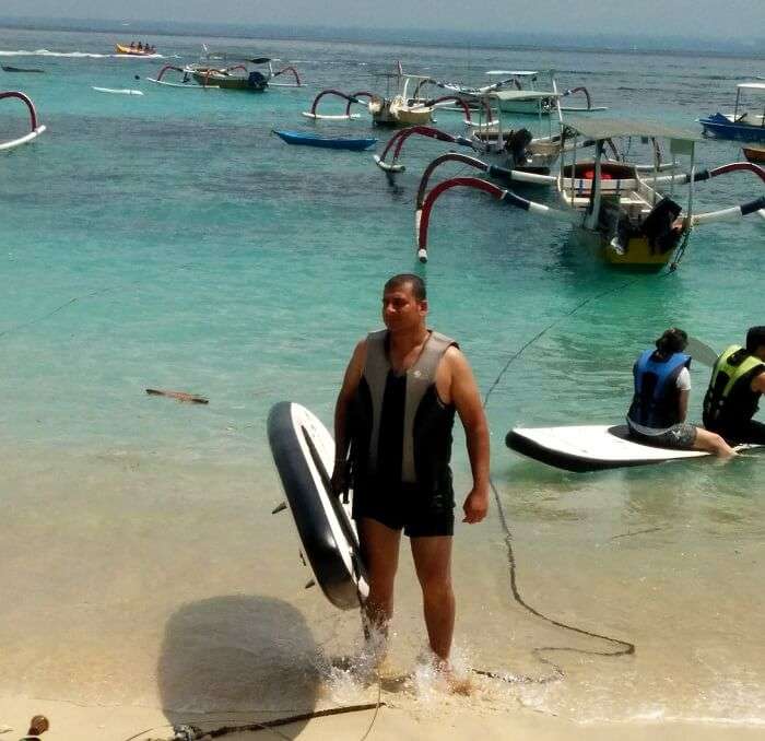 paddle-boarding in Bali