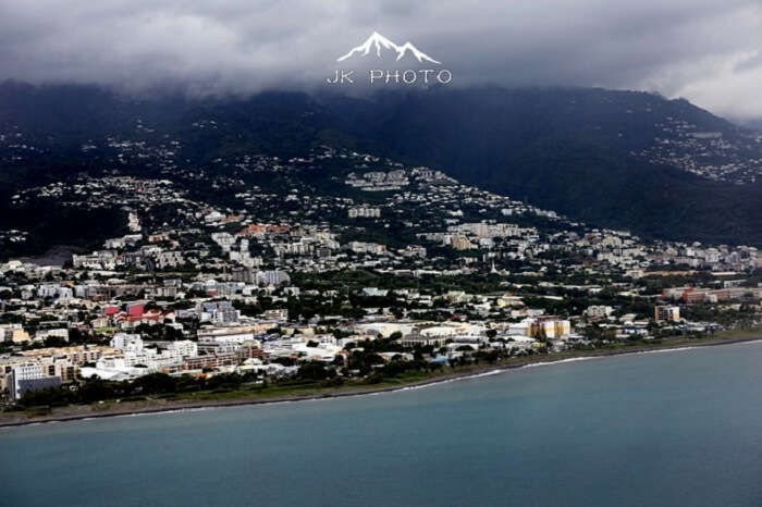 aerial view of Reunion Island