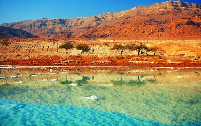 A view of beach region by the Dead Sea in Israel 