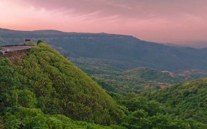 Agumbe lush green hills during twilight